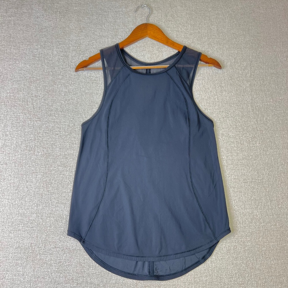 Lululemon Sculpt Tank Top Black Mesh Cutout Back Activewear Size 6